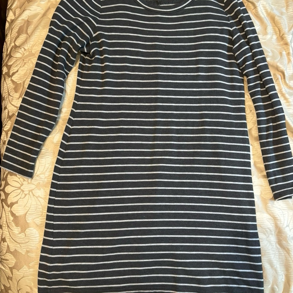 Ann Taylor Striped Long Sleeve Dress